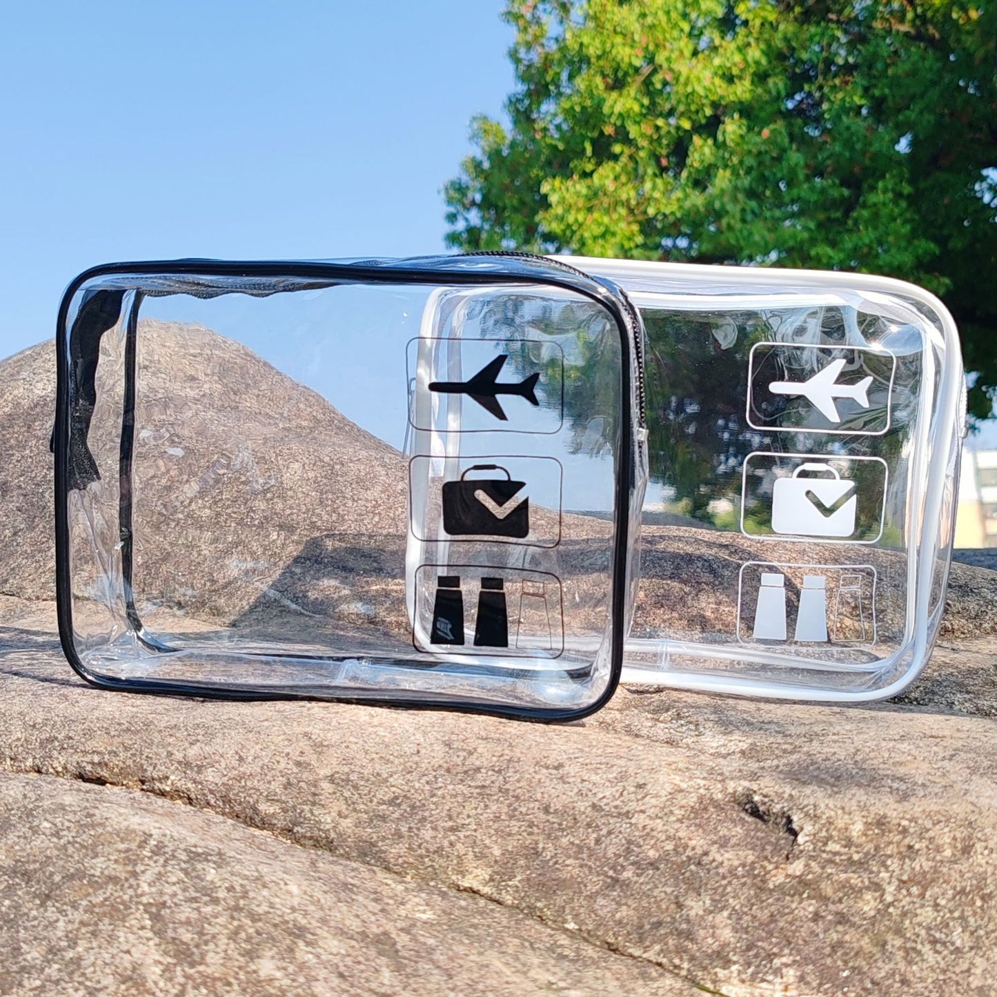 Trousse de toilette transparente avion / TSA