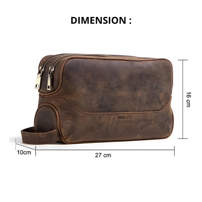 photo des dimensions de la trousse de toilette vintage