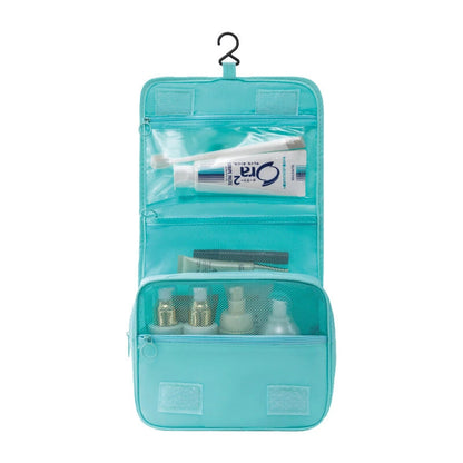 Photo de la Trousse de toilette de voyage bleu vif avec crochet de face