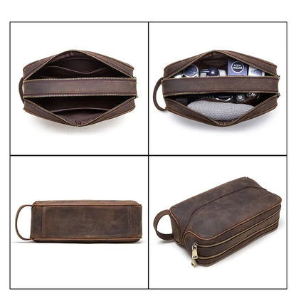 Trousse de toilette - Cuir vintage