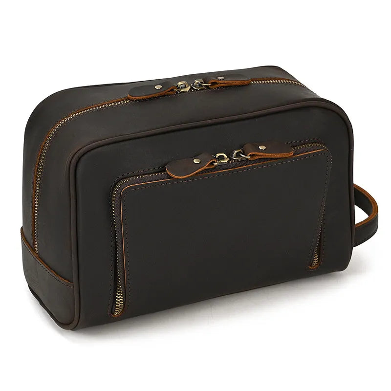 Photo de profil de la trousse de toilette marron foncé