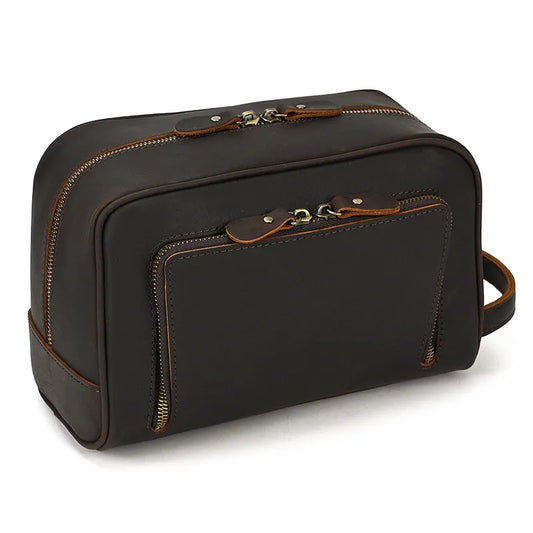 Photo de profil de la trousse de toilette marron foncé