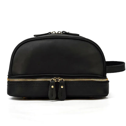 Photo de face de la trousse de toilette noir