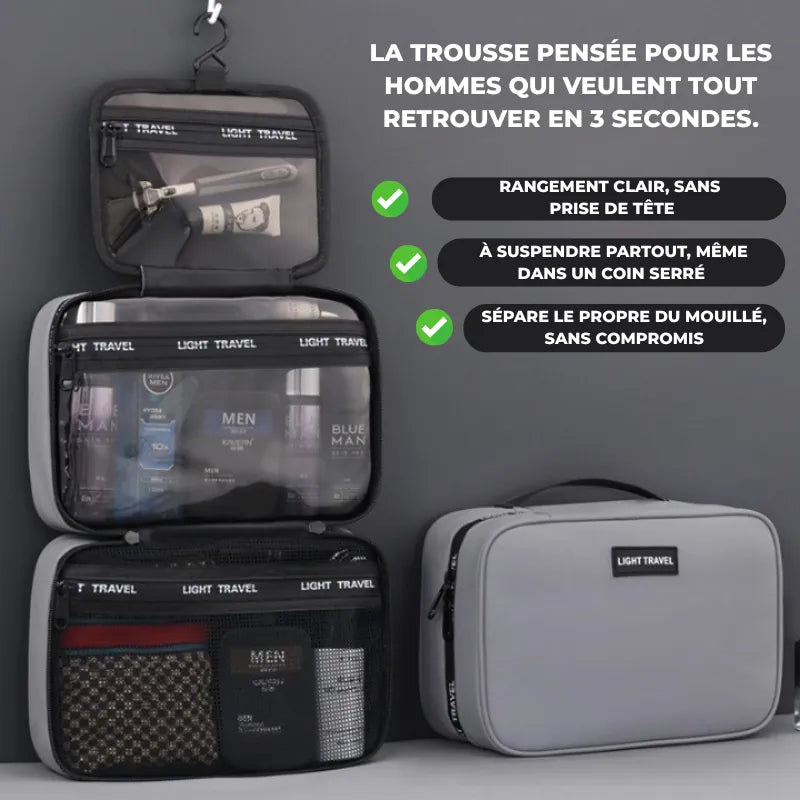 fiche produit trousse de toilette suspendue gris 