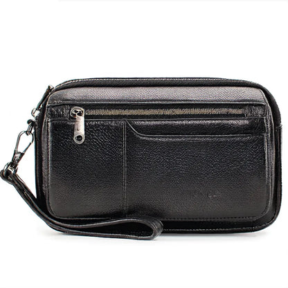 Photo de devant de la trousse de toilette en cuir de chez la marque pi uncle modèle 
