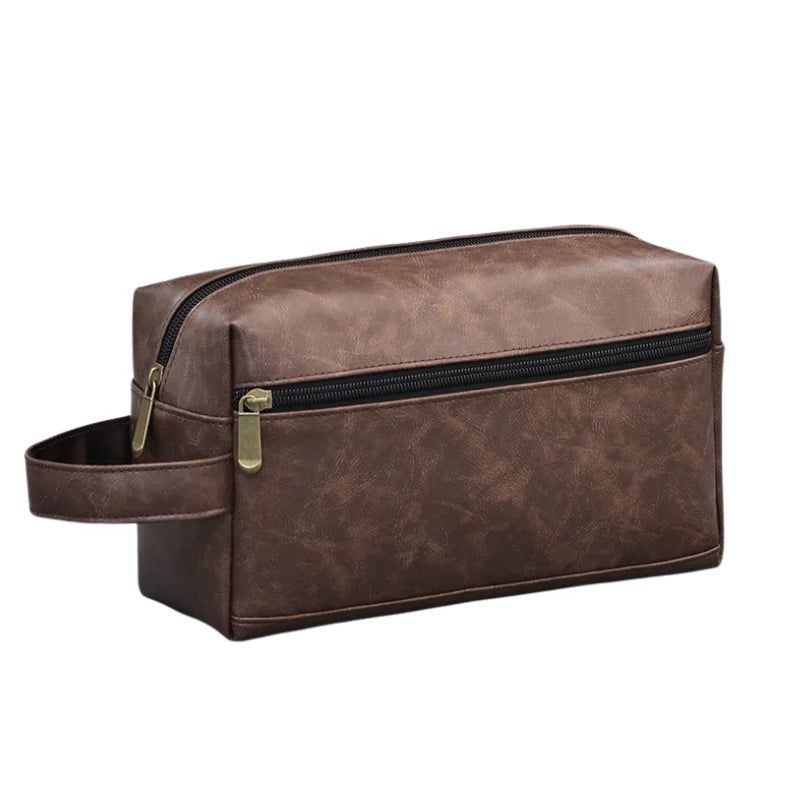 Photo de profil de la trousse de toilette marron foncer 